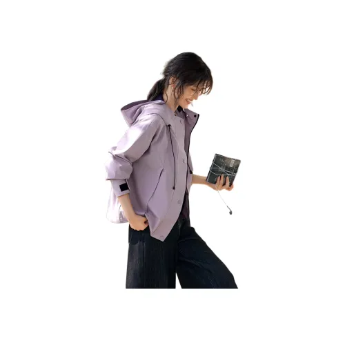 XWI Серый Фиолетовый Женский Куртки