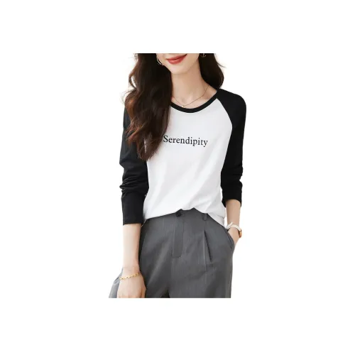 MOHANYIMEI Черный Белый Женские T-рубашки