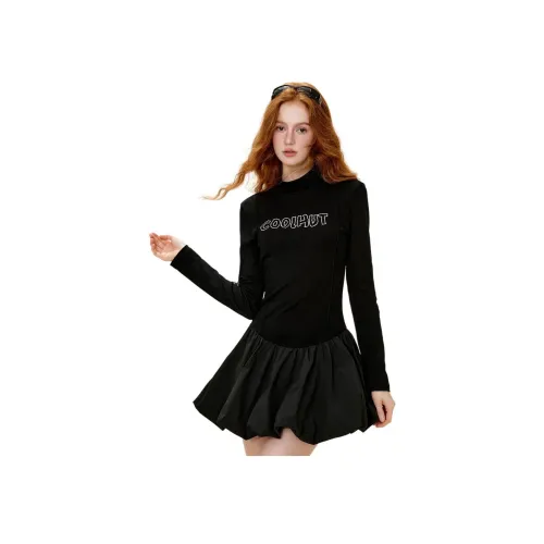 Coolhut Длинное платье с длинными рукавами женское