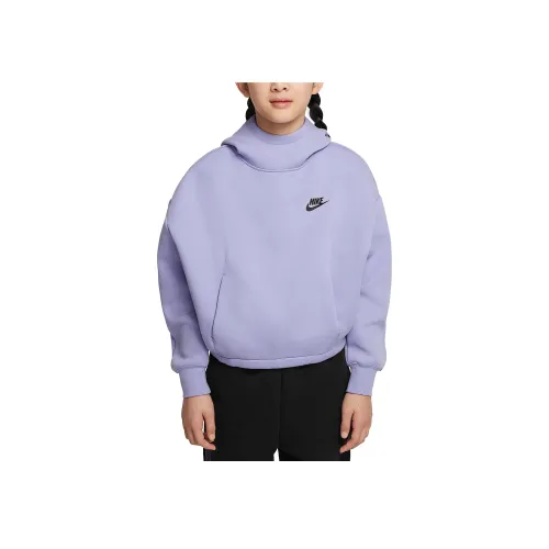 Nike Толстовка Sportswear Tech Fleece Светло-фиолетовый Ледяной Черный Детский