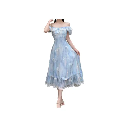 YICHEN Короткое платье с короткими рукавами женское