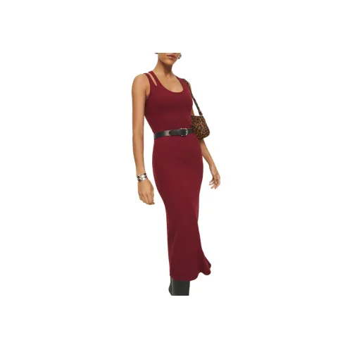 REFORMATION Jules KNIT Платье Без рукавов Платье Женское Бордовый