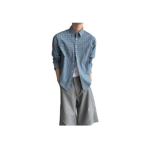 SHIQUANYI Blue Men's Shirts SHIQUANYI Синий Мужские Рубашки