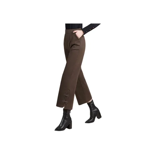 Cypress House Повседневные брюки Женские Темный кофейный