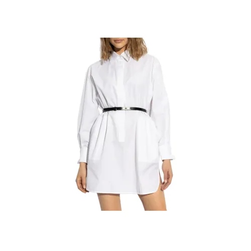 MaxMara Длинное платье с длинными рукавами женское белое