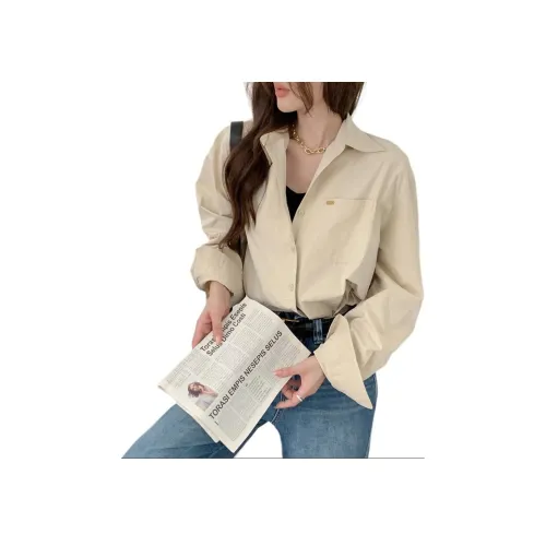 NANING9 Абрикос Женские Рубашки