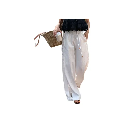 NANING9 Белый Женские Повседневные Брюки