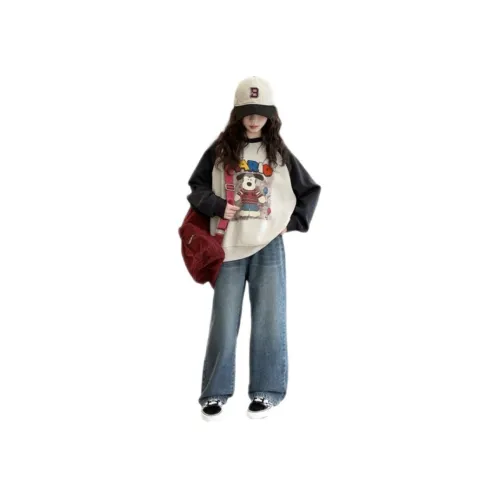 Genius Pooh Изображение Цвет Топ+Джинсы Школьный возраст Повседневная Спортивная Одежда