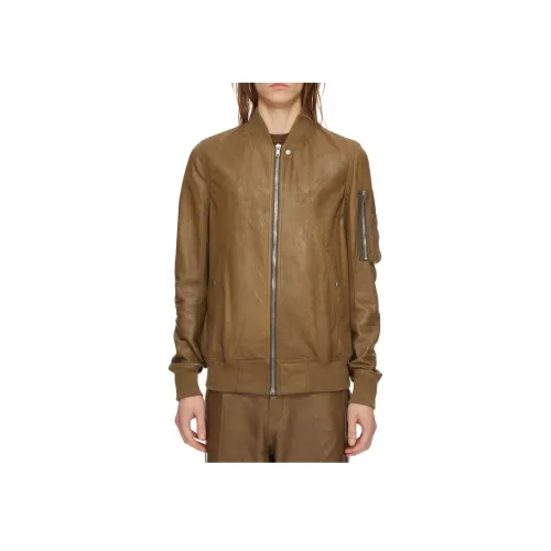 RICK OWENS совместный бренд RO FW24 кожаная куртка мужская бобовый