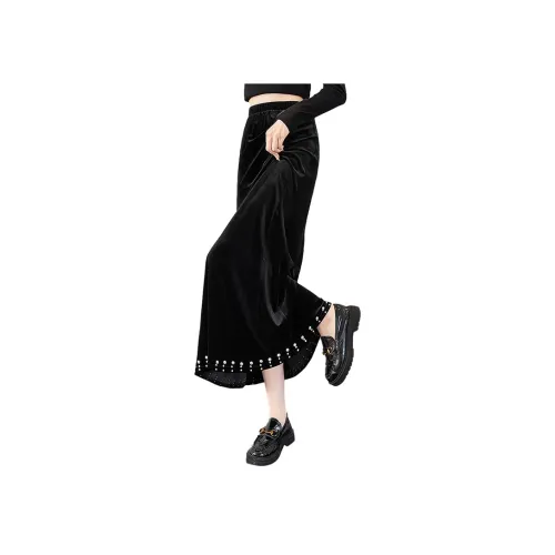 Cypress House Повседневный Длинный Юбка Женские Черный