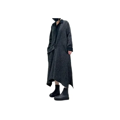 Yohji Yamamoto Черные Женские Длинные Платья с Длинными Рукавами