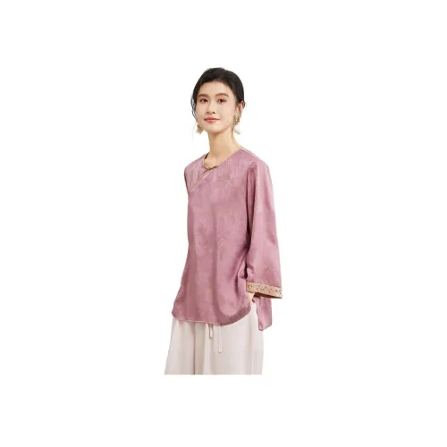 JINJU Розово-фиолетовые Женские Рубашки