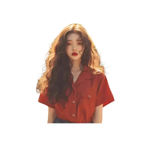 Flowers in water Красный Женские Рубашки