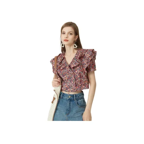 AIVEI Розовый Красный Женские Рубашки