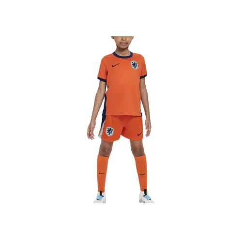 nike Детский футбол Джерси Netherlands 2024 Stadium Дом Безопасность Апельсин Void Синий Children Возраст 3-7 лет