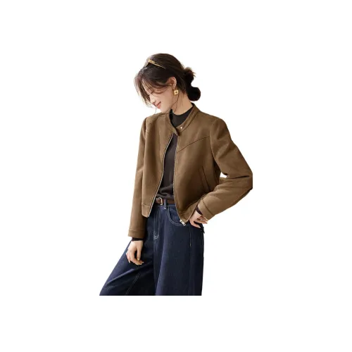 Mo Han Yi Mei Кожа Куртка Женская