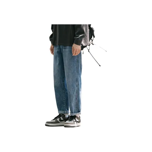 Tonlion Светло-серый синий Мужские Джинсы