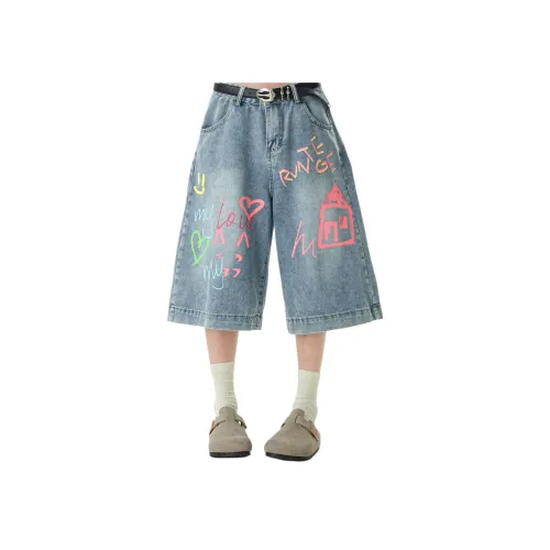 ZUOFEILI Джинсовый синий Унисекс Джинсовые шорты