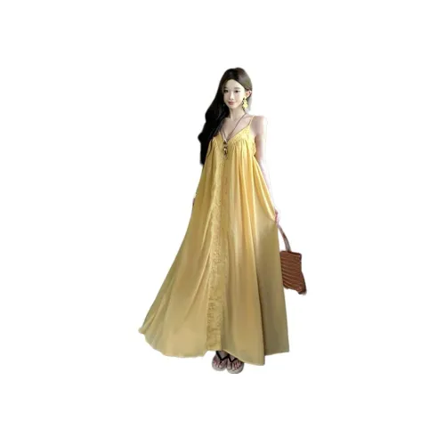 MORii Желтый Женские Слип-платья