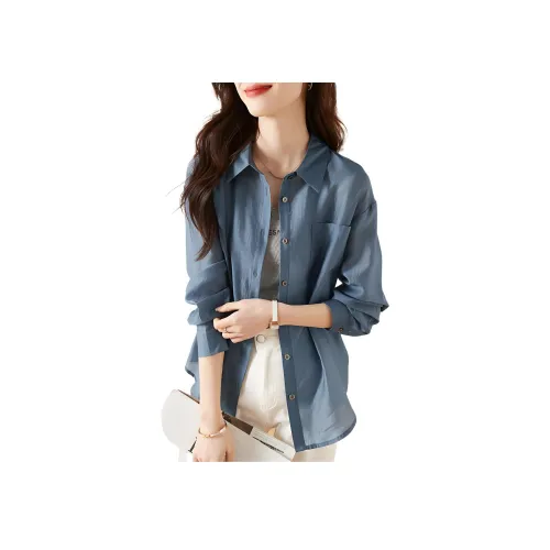 Mo Han Yi Mei Рубашка Женская Синяя