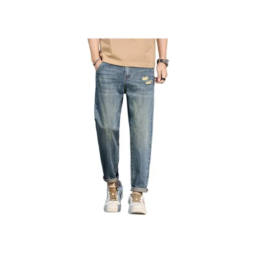 DASDCG Винтажный синий Мужские Джинсы