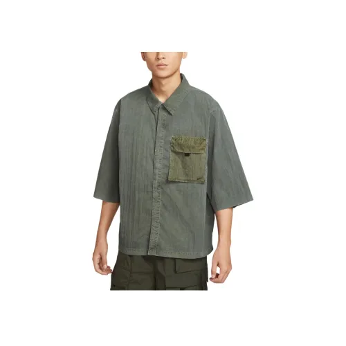 Nike SS25 T-Shirt Мужской Серый Зеленый