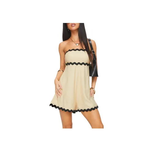 PRINCESS POLLY GOMITI Без бретелей Комбинезон Женские Бежевый Черный Бежевый Черный