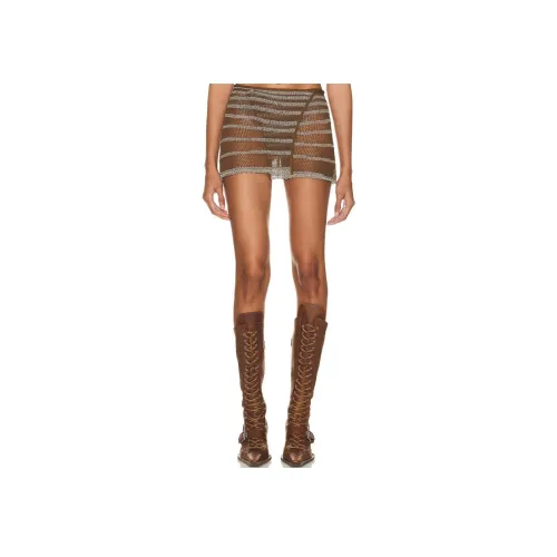 Jean Paul Gaultier Повседневные короткие юбки Женские Коричневый