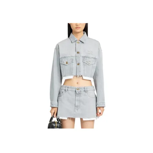 MIU MIU Куртки и Пальто Женские Серый Синий