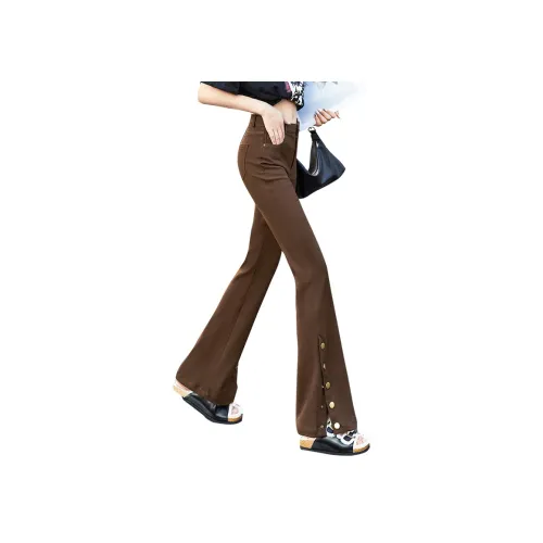 TOUCH Повседневные брюки Женские Темный кофейный