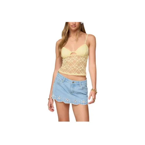 Edikted Прозрачный Кружево Cut Out Майка Топ на бретелях Женские