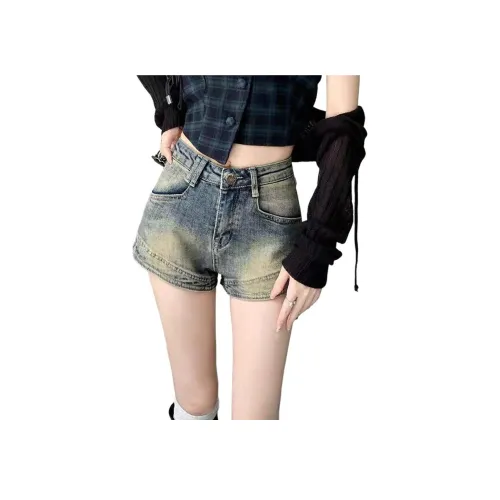 NHZN Джинсовые шорты Женские Винтажный синий