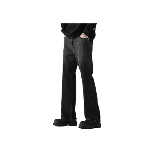 ALL IN Темно-черные унисекс джинсы