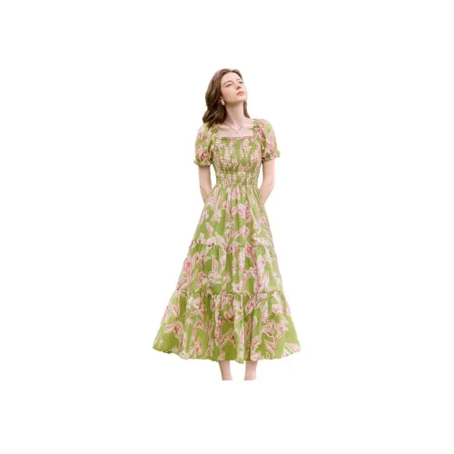 TOUCH Короткий рукав Платье Женское Розовый с цветами