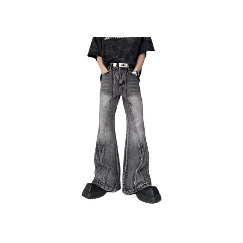 ZOTRANS Черно-серый цвет унисекс джинсы