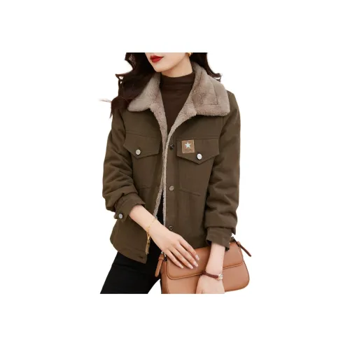 Mo Han Yi Mei Куртки Пальто Женские Кофе