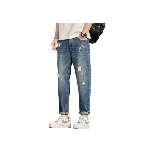 DASDCG Винтажный синий Мужские Джинсы