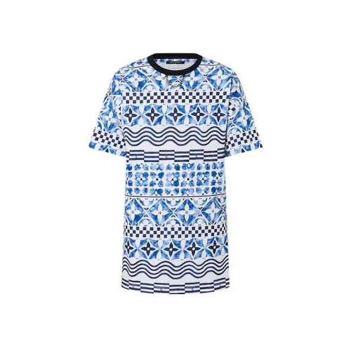 LOUIS VUITTON SS23 Короткий рукав Платье Женское Синий