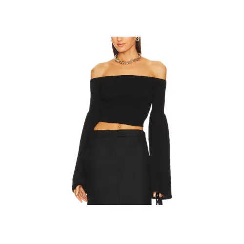 Альпака Черные Женские Свитеры