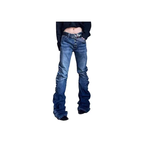 SRCG Промытый синий Унисекс Джинсы