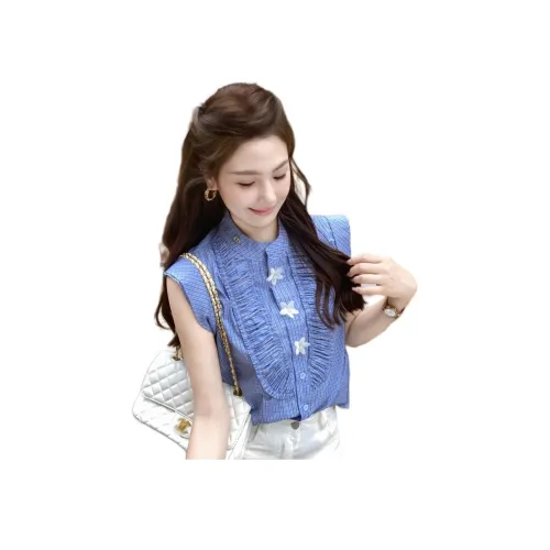 YUTUZI Озерно-голубые Женские Рубашки