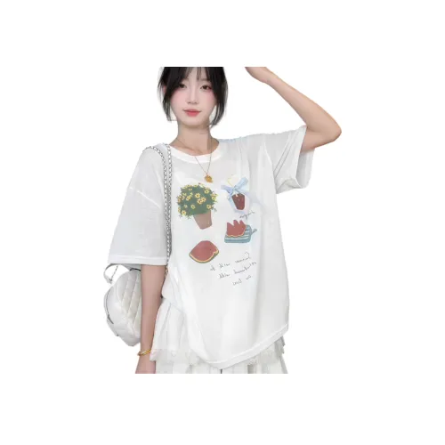 Lan Miao Белый Женские T-рубашки