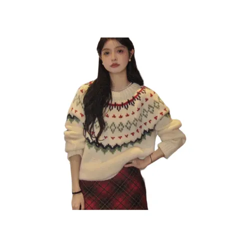 9c collective Экрю Свитер Женские Трикотаж