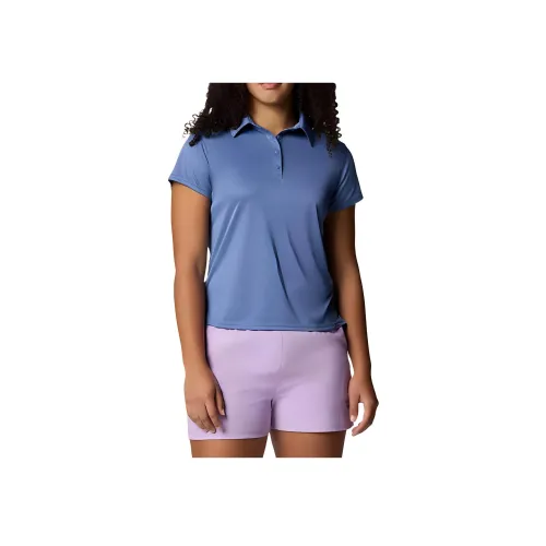 Columbia PFG Tidal Tee Синий Колокольчик Женские Поло