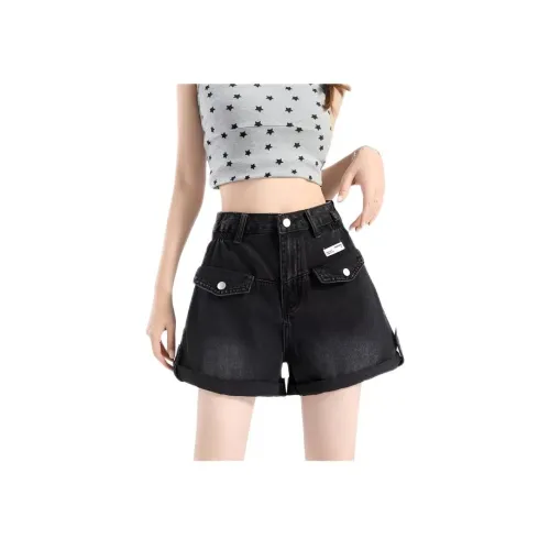 TONYBEAR Черно-серый цвет женские джинсовые шорты