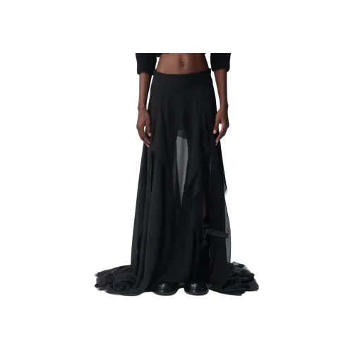 Ann Demeulemeester Черные Женские Повседневные Длинные Юбки