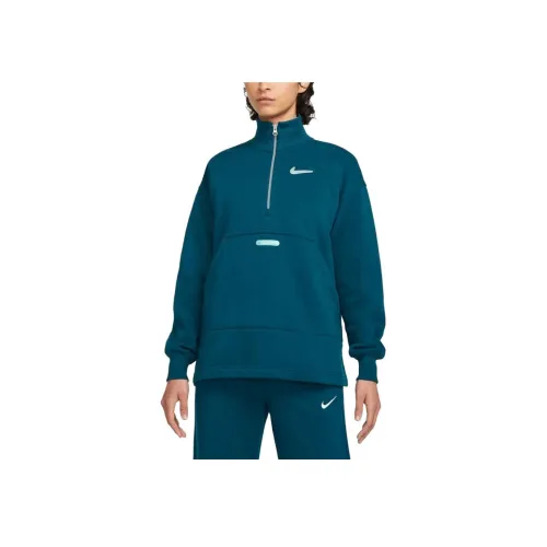 Nike Sportswear Swoosh Толстовка Женская Синяя Зеленая