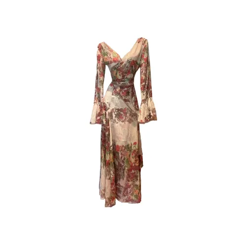 GJFD С утяжкой на талии Длинное Платье с длинными рукавами Женское TSUBAKI Hanasaki