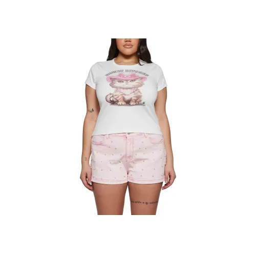 Dolls Kill Sugar Thrillz Плюс Rodeo Critter BABY TEE T-рубашка Женская Белый Белый