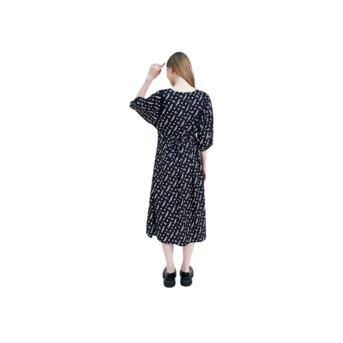 MUGUOGUOMU Black Женские Короткие Платья с Рукавами
